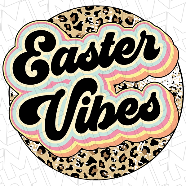 Easter Vibes Leopard Print DTF Transfer