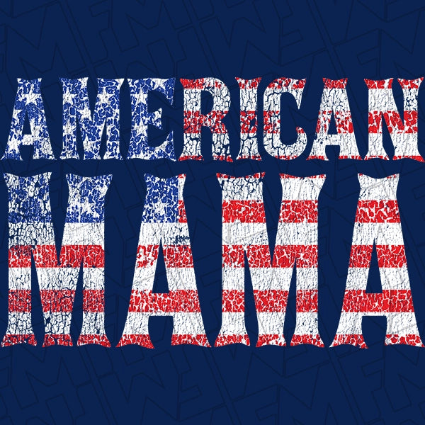 American Mama Flag Mommy & Me Patriotic DTF Transfer applied to a shirt