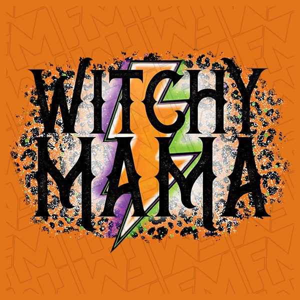 Witchy Mana Lightning Bolt Halloween DTF Transfer applied to a shirt