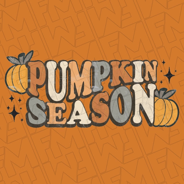 Pumpkin Season Fall DTF Transfer applied to a shirt