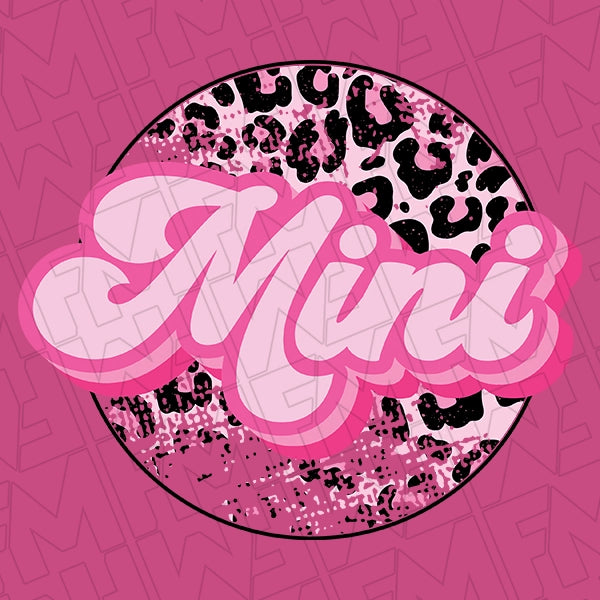 Pink Leopard Mini Script Mommy DTF Transfer