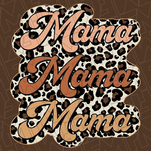 Leopard Stacked Mama Mommy DTF Transfer