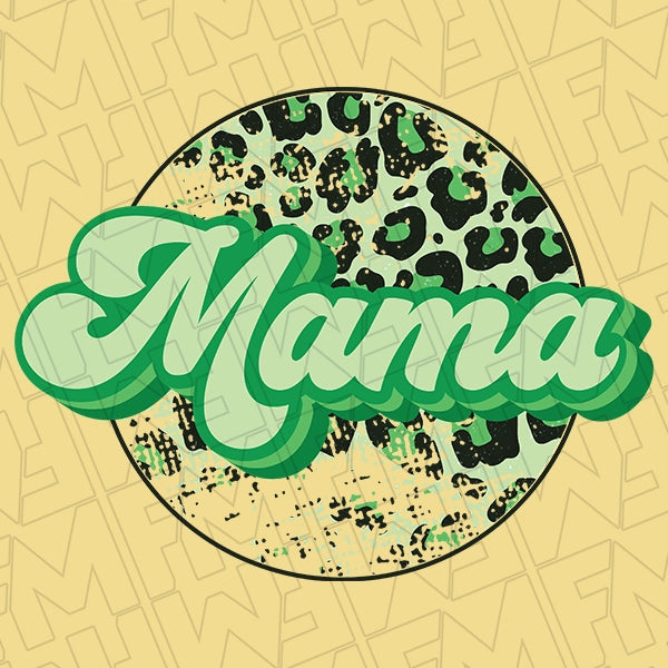 Leopard Mama Script Mommy DTF Transfer