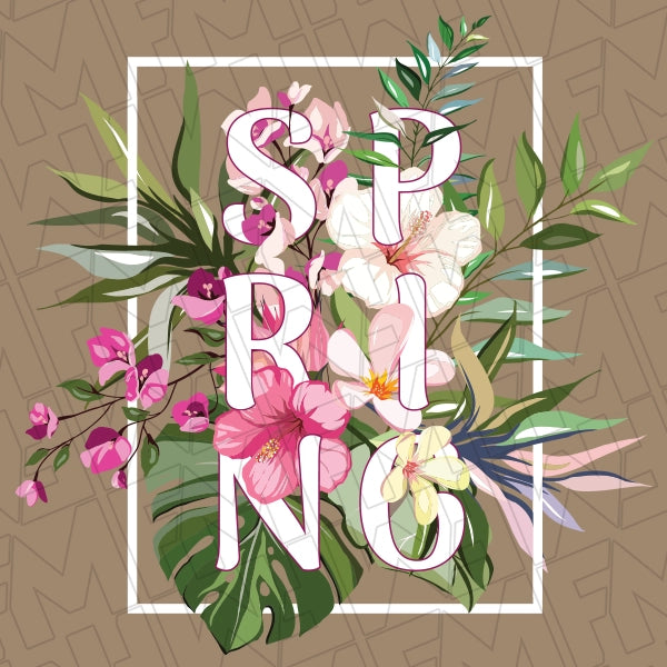 Spring Tropical Flowers Square Spring DTF Transfer