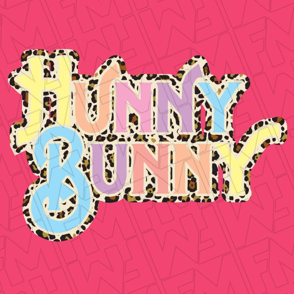 Hunny Bunny Leopard DTF Transfer applied to a shirt