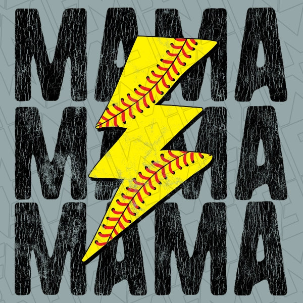 Football Mama Lightning Bolt DTF Transfer applied to a shirt