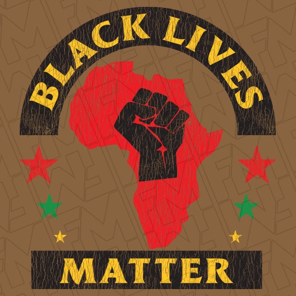 Black Lives Matter South Africa Fist DTF Transfer applied to a shirt